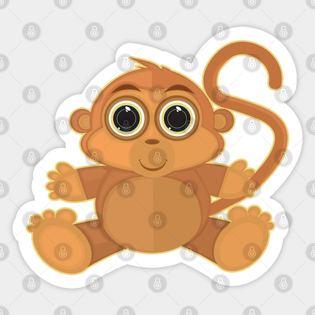 Monkey Sticker by adamzworld
